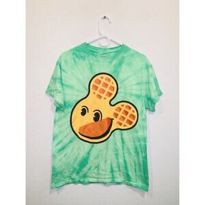 the lost bros t shirt mickey mouse waffle medium tie dye green
